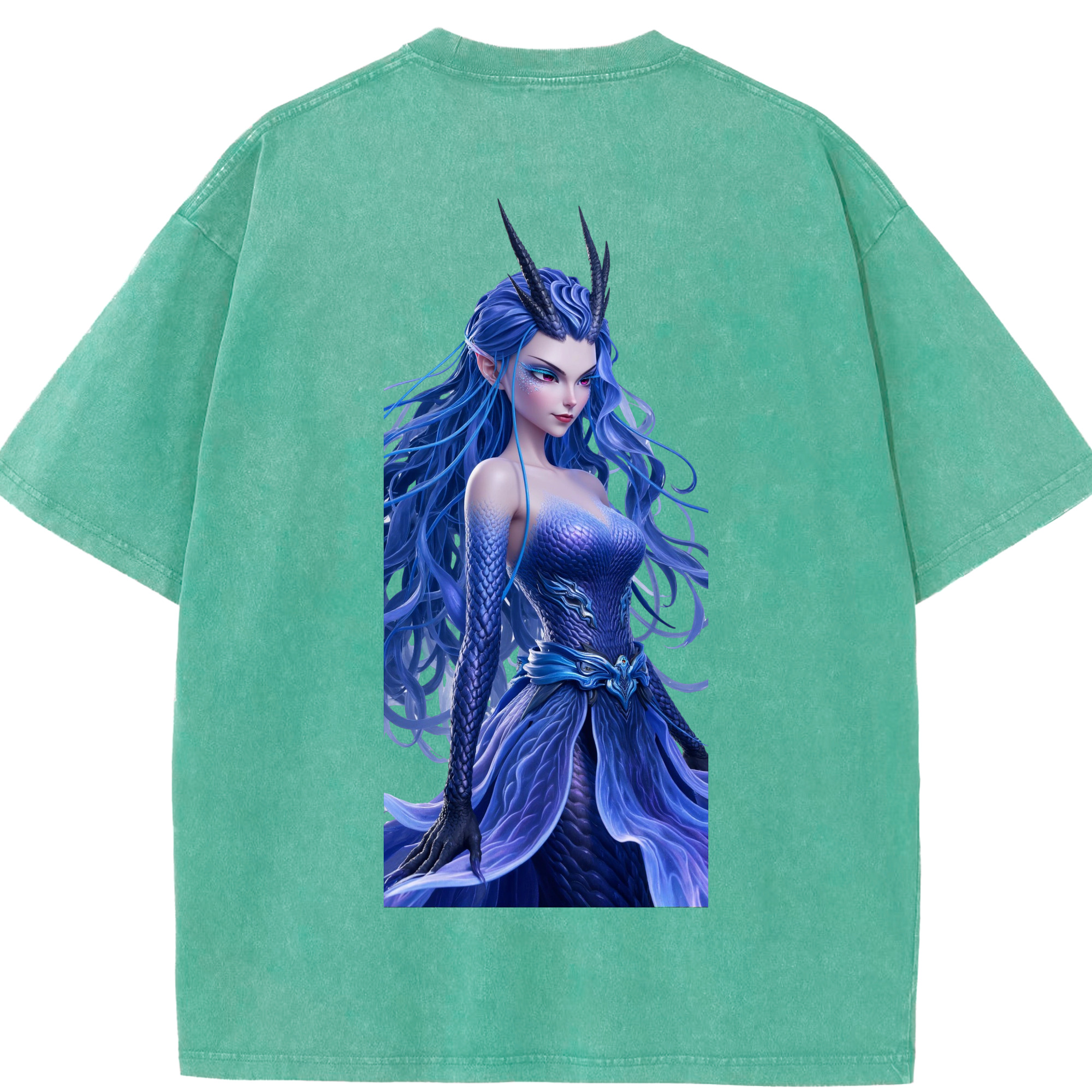 （画像用） Ne Zha 2 ナタ 魔童の大暴れ 綿100% ヴィンテージ風 半袖Tシャツ（背面プリント）